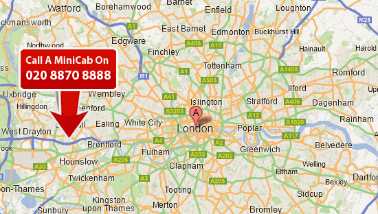 london minicab  map - london minicabs